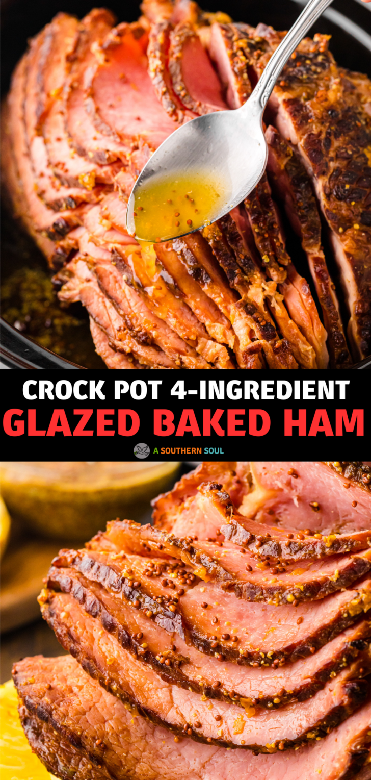 Pinterest pin image for 4 Ingredient Crock Pot Ham
