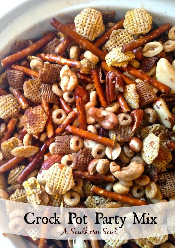 A Southern Soul | Crock Pot Party Mix Party Mix Slowcookerpm from The BEST Chex Party Mix: Crock Pot Recipe recipe