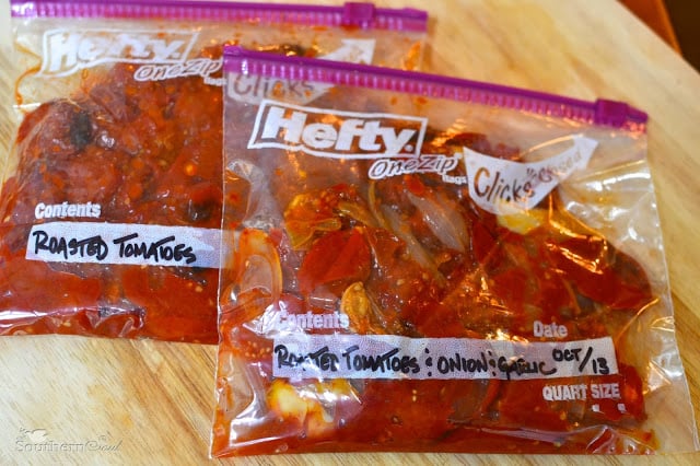 http://asouthern-soul.blogspot.com/2013/10/roasted-tomatoes.html Tomatoes In Bags from How To Roast And Freeze Tomatoes recipe