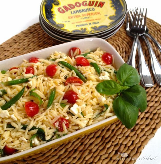 http://asouthern-soul.blogspot.com Orzo Salad with Fresh Veggies | A Southern Soul