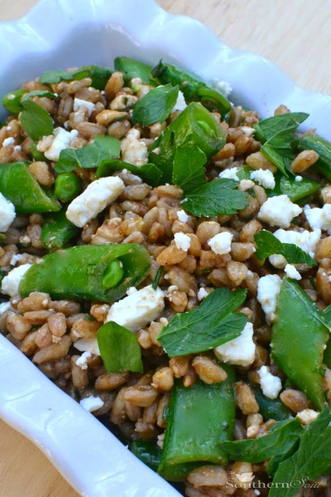 Farro Left Right from Farro Salad with Peas & Feta recipe