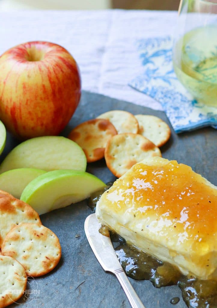 Jezebel Sauce made with pineapple preserves, apple jelly, horseradish, dry mustard and pepper is delicious as an appetizer or sauce for meat.