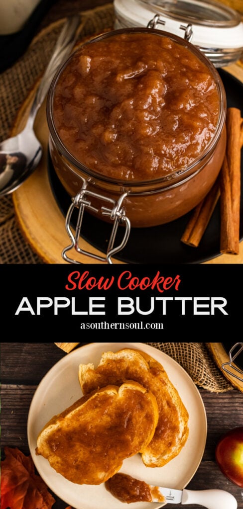 Pinterest pin for Slow Cooker Apple Butter Recipe