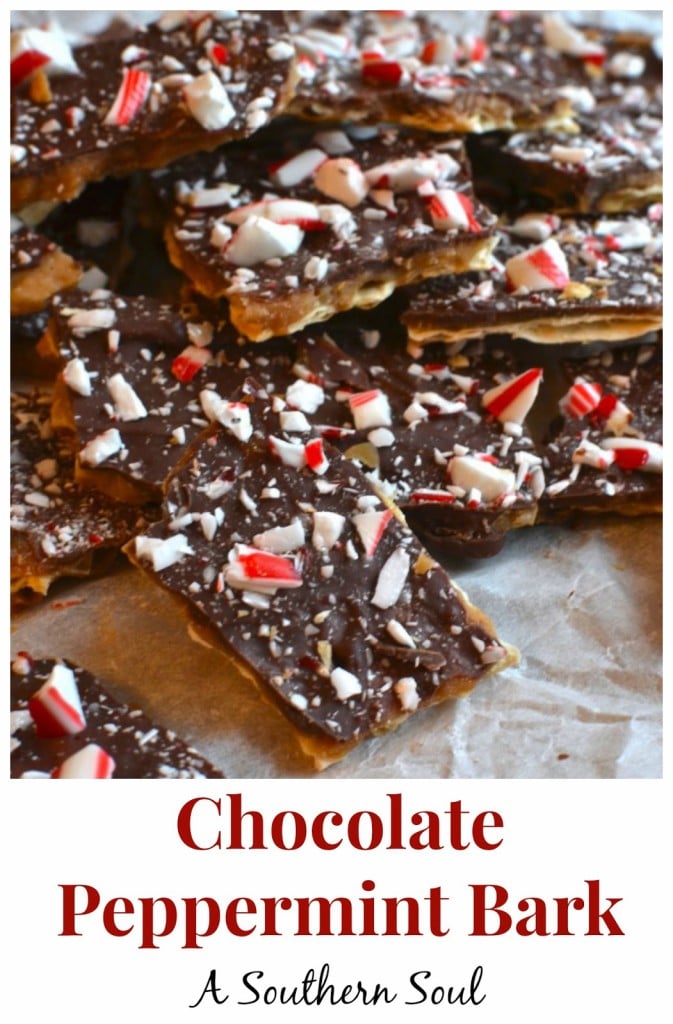 Pinterest pin for Chocolate Peppermint Bark