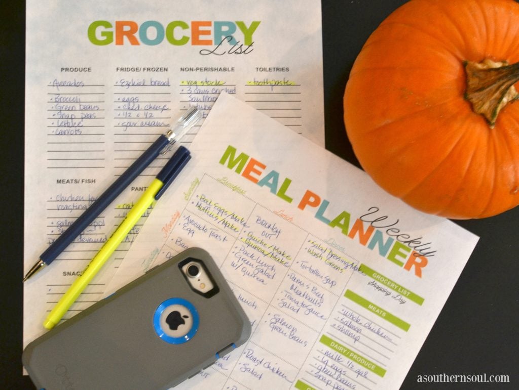 meal planning sheets