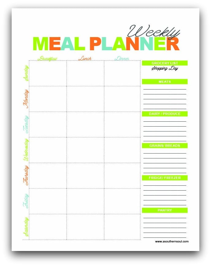 weekly meal planner