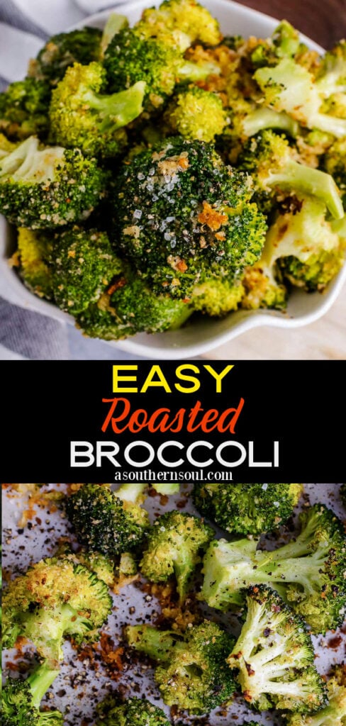 Pinterest pin for Easy Roasted Broccoli Recipe