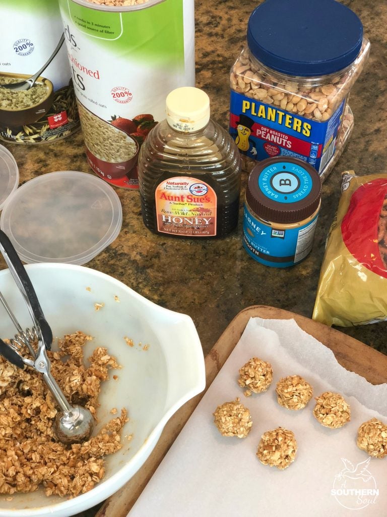 no-bake energy balls that are sweet and salty with oatmeal