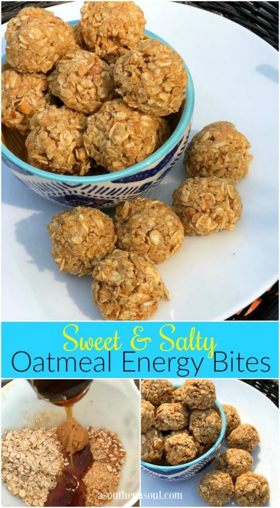 salty and sweet no bake oatmeal energy bites