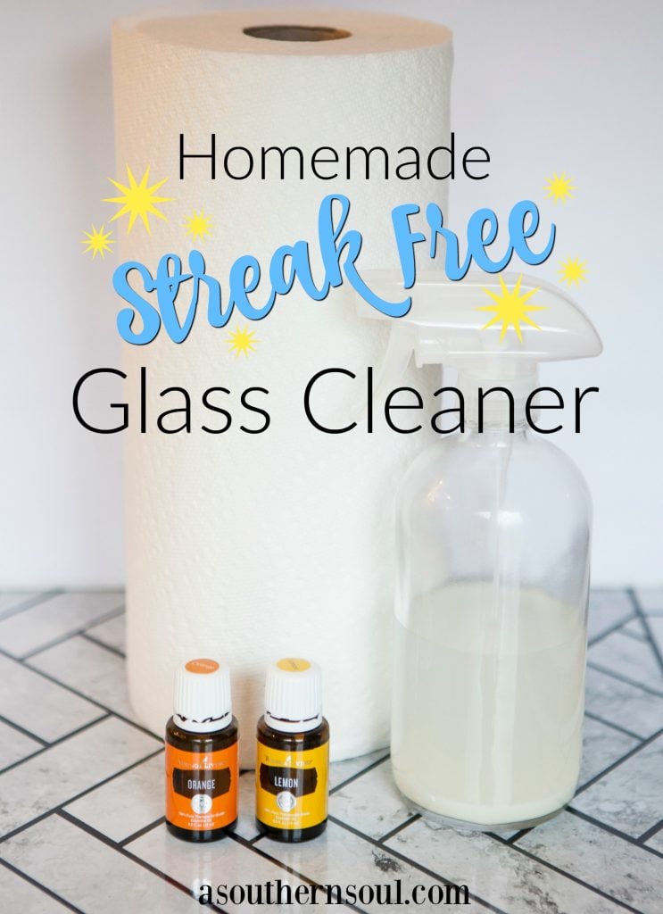 homemade streak free glass cleaner with essiential oils