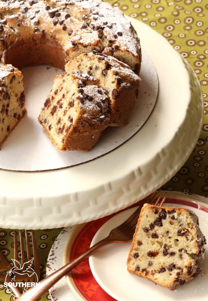 Chocolate chip pound is easy to make and full of flavor. It's dense and full of chocolate flavor and will be a hit with dessert lovers.