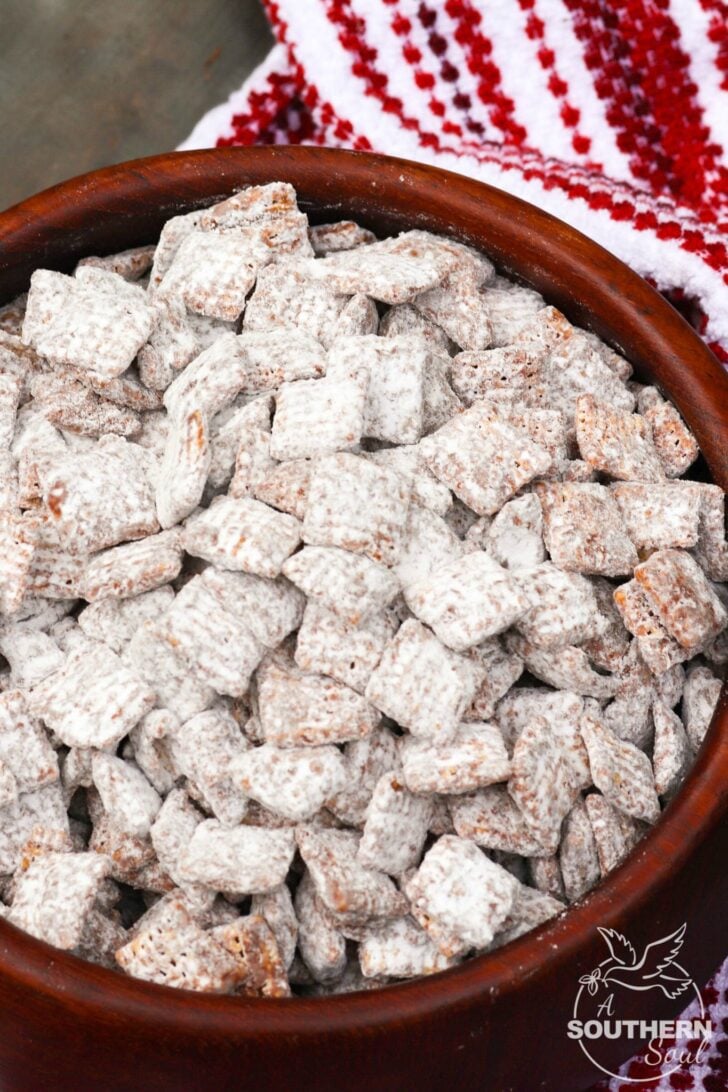 Classic Muddy Buddies are a "must make" during the holidays. Also know as Puppy Chow, this sweet crunchy treat is a treat loved by kids of all ages!