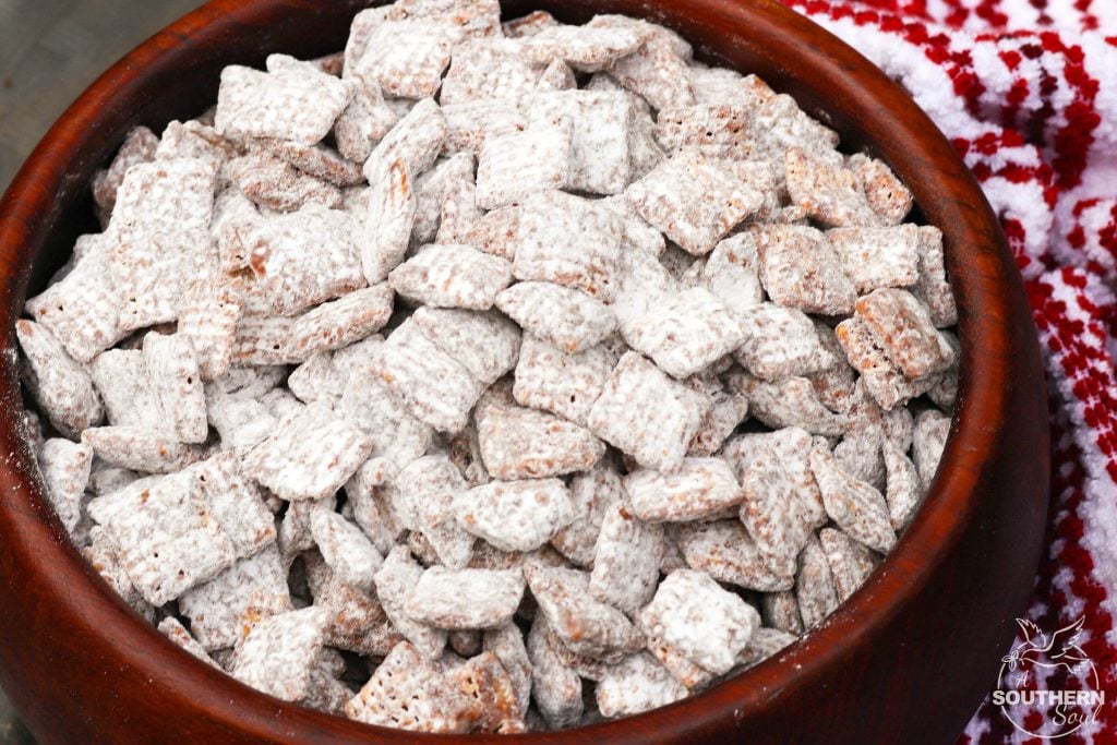 Classic Muddy Buddies are a "must make" during the holidays. Also know as Puppy Chow, this sweet crunchy treat is a treat loved by kids of all ages!