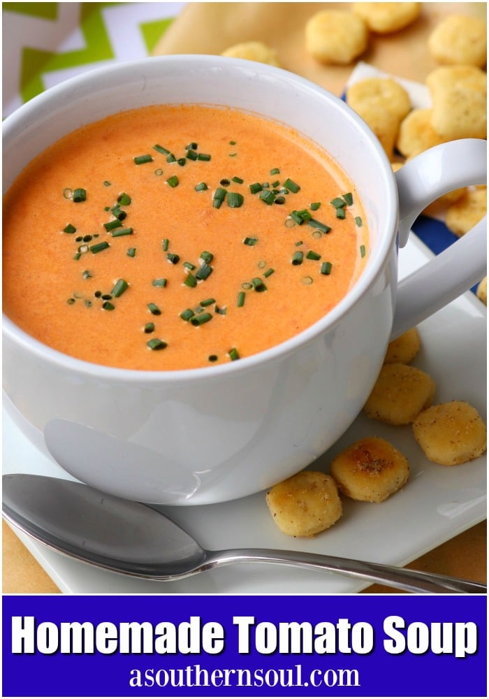 Tomatoes, onion and garlic, roasted to perfection then turned into a beautiful soup that's so easy to make. One spoonful of this creamy, luscious soup and you'll be a fan for life!