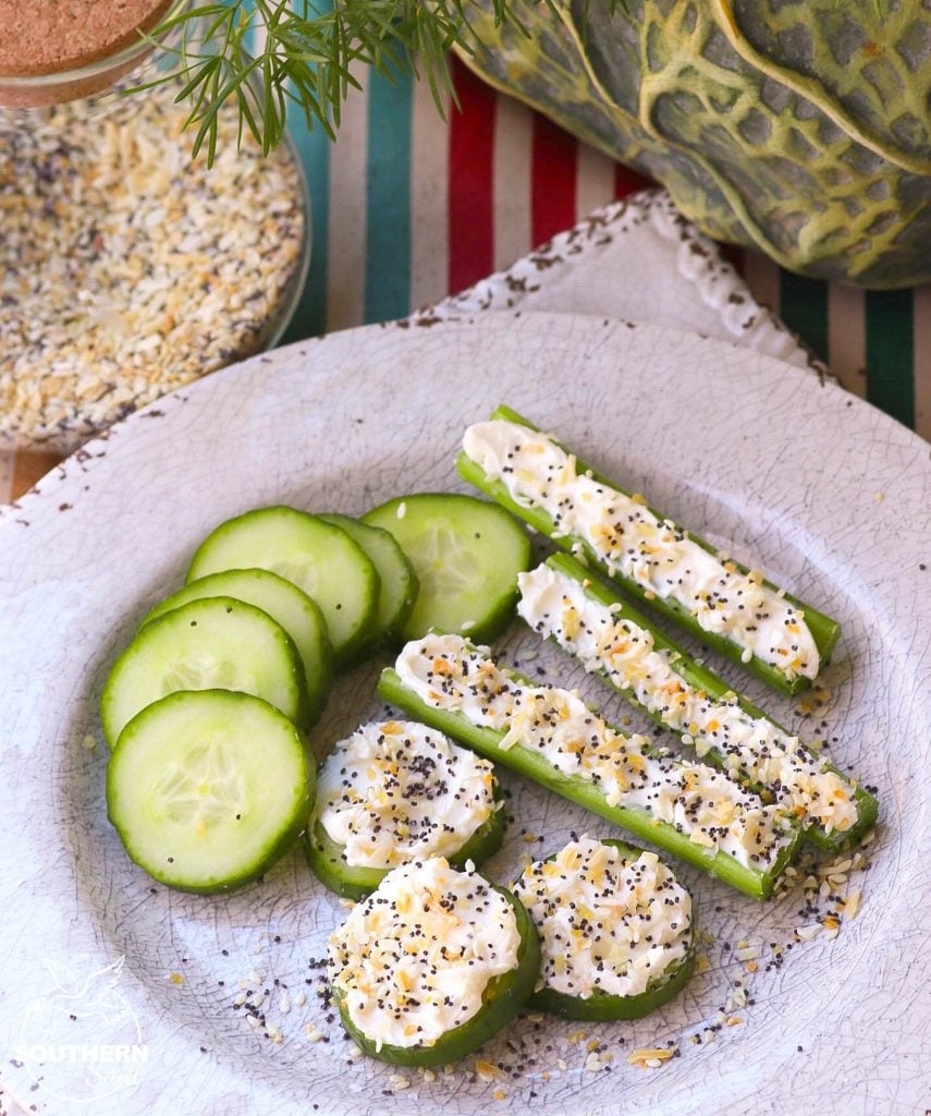 Everything bagel seasoning with garlic, onion, salt, poppy & sesame seeds is a savory blend perfect for sprinkling on all your favorite foods!