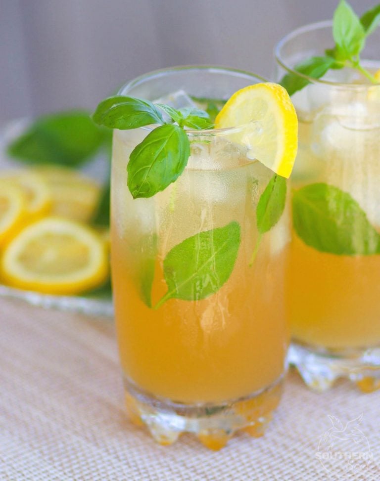 Lemonade made extra special with basil and bourbon is a drink perfect for derby day or to sip on any time of the year!