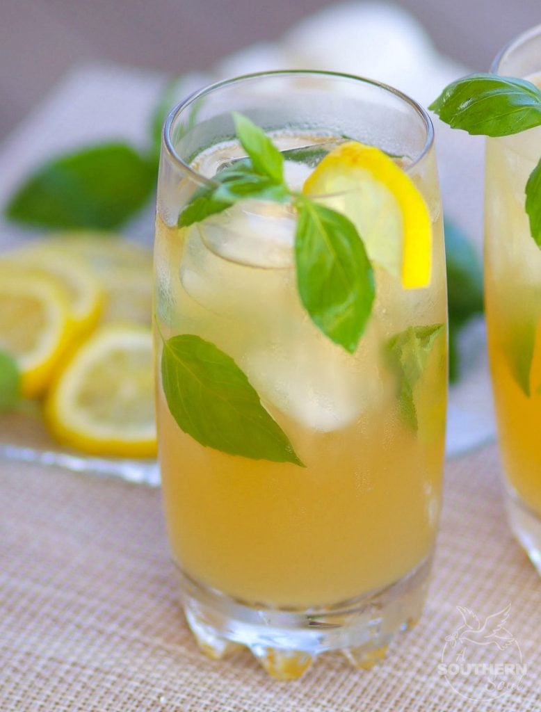 Lemonade made extra special with basil and bourbon is a drink perfect for derby day or to sip on any time of the year!