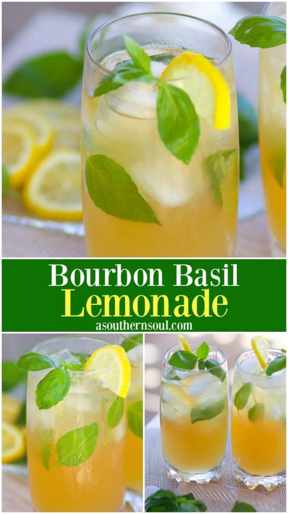 Lemonade made extra special with basil and bourbon is a drink perfect for derby day or to sip on any time of the year!