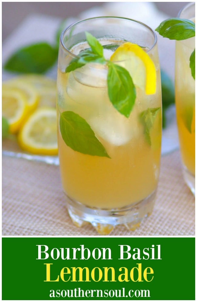 Lemonade made extra special with basil and bourbon is a drink perfect for derby day or to sip on any time of the year!