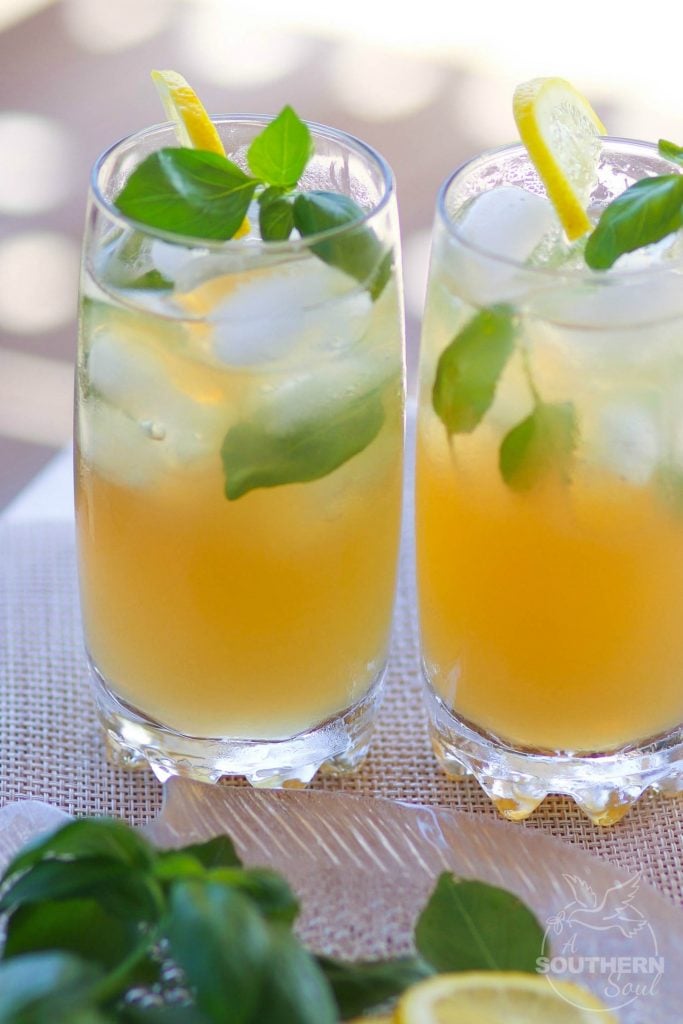 Lemonade made extra special with basil and bourbon is a drink perfect for derby day or to sip on any time of the year!