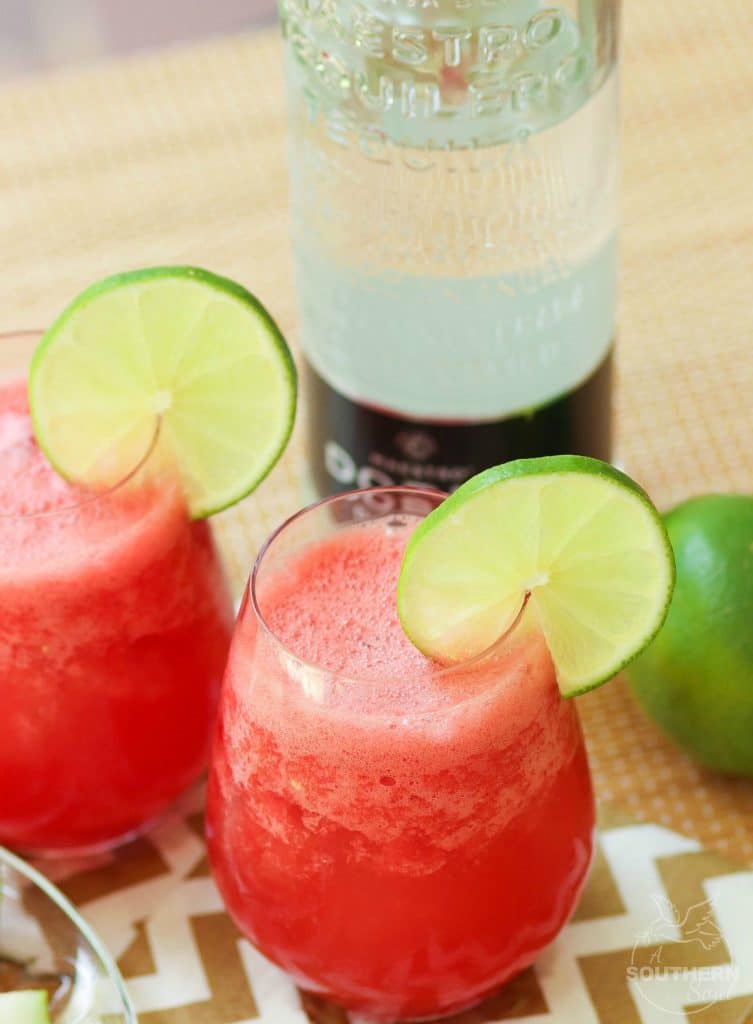 Watermelon Cooler Cocktail is the perfect summer sipper. Make with fresh watermelon, lime juice and a bit of sugar and splash of tequila. For a drink the kids will love, just leave out the alcohol!