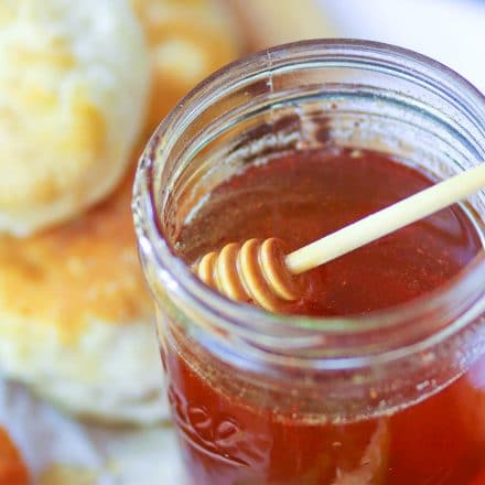 Hot honey is sweet with a spicy kick. It's simple to make and crazy delicious drizzled over chicken, biscuits, cornbread, pizza or used in iced tea and vinaigrette.