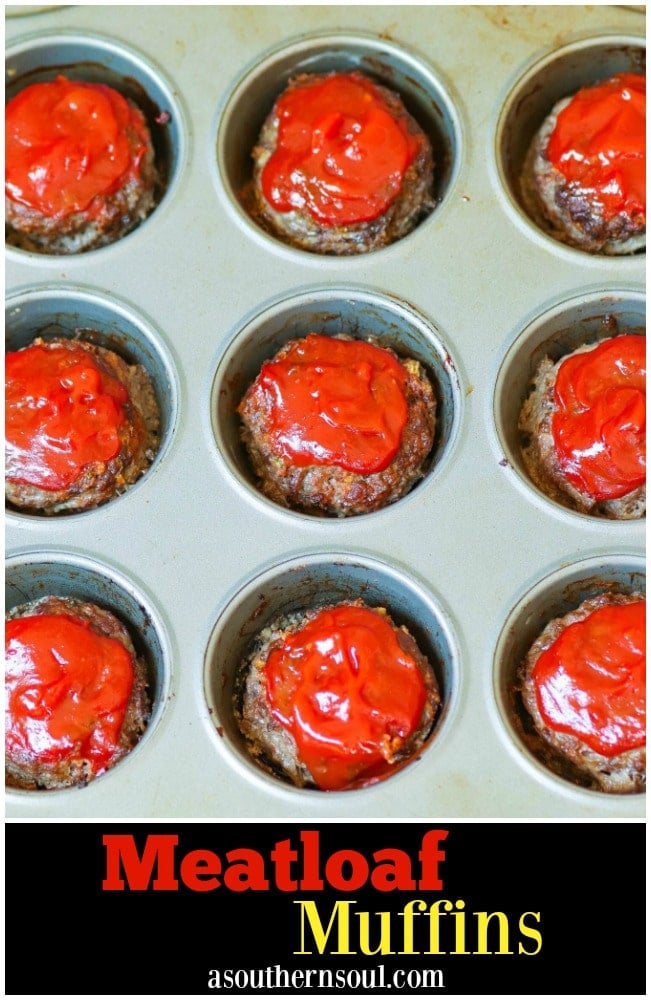 Meatloaf Muffins made with ground beef, eggs, bread crumbs, Parmesan Cheese and seasoned to perfect are easy to make and perfect for a weeknight meal!