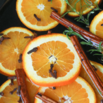 Fall Potpourri made in the crock pot with oranges, cinnamon, clove and rosemary fill your house with beautiful fresh scents.