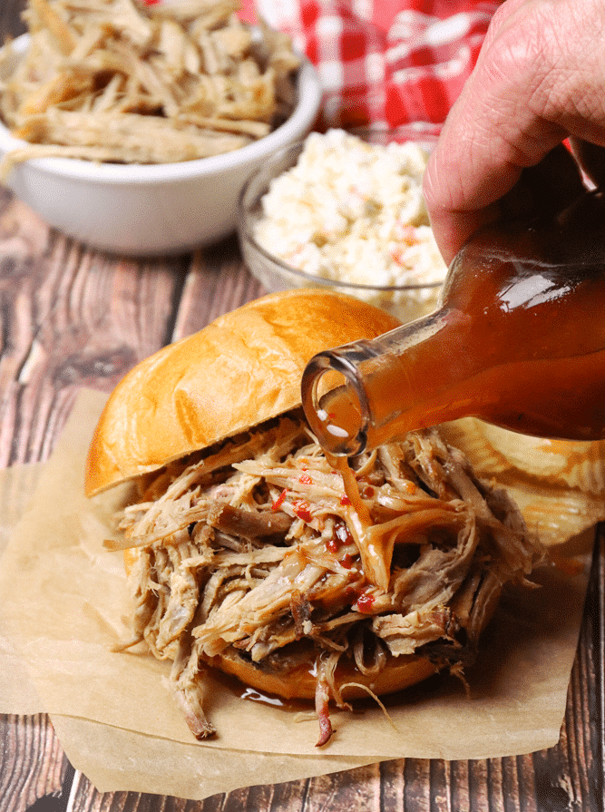 Carolina Vinegar BBQ Sauce is tangy, spicy and is a must when you're serving pulled pork! It's easy to make with just 6 ingredients.