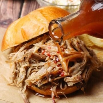 Carolina Vinegar BBQ Sauce is tangy, spicy and is a must when you're serving pulled pork! It's easy to make with just 6 ingredients.