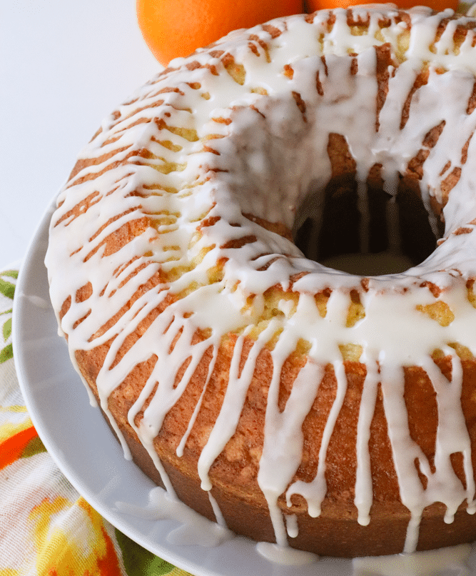 Orange Pound Cake made with fresh squeezed orange juice and zest is a delicious dessert to enjoy any time of year! This buttery, sweet cake is surprisingly easy to make and and will disappear quickly.