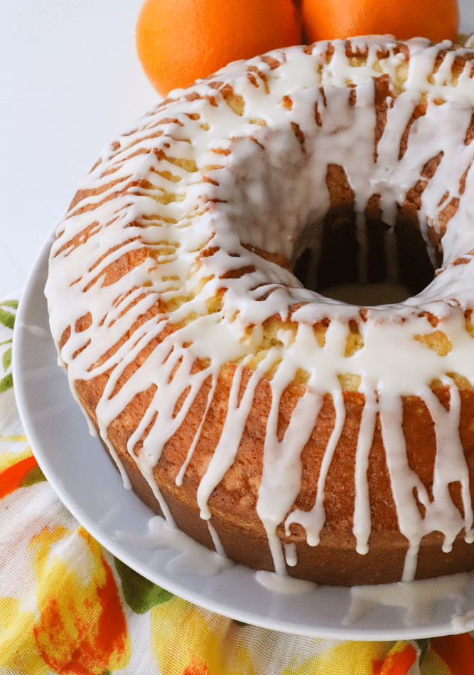 Orange Pound Cake made with fresh squeezed orange juice and zest is a delicious dessert to enjoy any time of year! This buttery, sweet cake is surprisingly easy to make and and will disappear quickly.