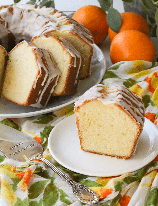 Orange Pound Cake made with fresh squeezed orange juice and zest is a delicious dessert to enjoy any time of year! This buttery, sweet cake is surprisingly easy to make and and will disappear quickly.