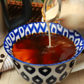 Creme Brulee Coffee Creamer made with 4 ingredients makes the best cup of coffee! Made with evaporated milk, brown sugar, half and half and vanilla.