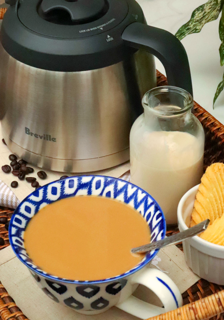 Creme Brulee Coffee Creamer made with 4 ingredients makes the best cup of coffee! Made with evaporated milk, brown sugar, half and half and vanilla.