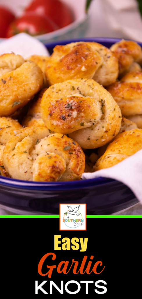 Incredibly easy to make, and ready to serve in less than 20 minutes, these Garlic Knots are seriously delicious! Made with canned biscuits and slathered with butter, garlic, Parmesan cheese, and herbs, they are great as an appetizer served with marinara for dipping, or alongside your favorite recipes at mealtime.