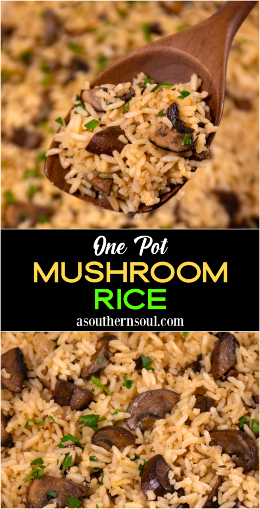 Fluffy rice with caramelized mushrooms, onions and garlic cooked in a rich broth make an amazing one-pot masterpiece! Mushroom Rice, made with 7 simple ingredients is a delicious side dish and makes a yummy meal on its own. This savory recipe with layers of flavor is sure to become a family favorite.