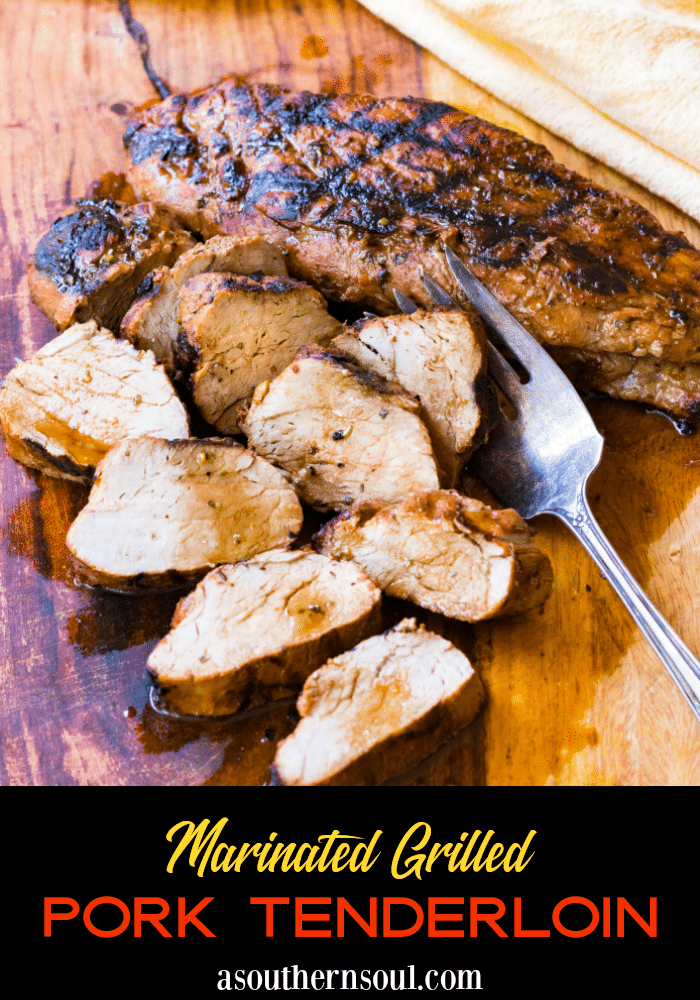 Grilled Pork Tenderloin marinated in olive oil, balsamic vinegar, dried italian seasoning and garlic is tender and juicy. This easy to make recipe is great for a weeknight meal or when you're having guests.