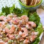 Shrimp Salad made with cooked shrimp, celery, red onion with fresh dill and parsley tossed in a lemony mayonnaise dressing is so easy to make. This cool and refreshing salad is pefect as an appetizer, lunch or even a main dish at supper.
