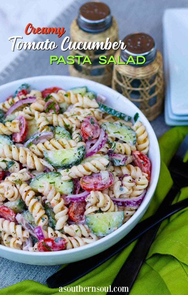 Tomato Cuke Pasta Salad Fb from Creamy Tomato Cucumber Pasta Salad recipe