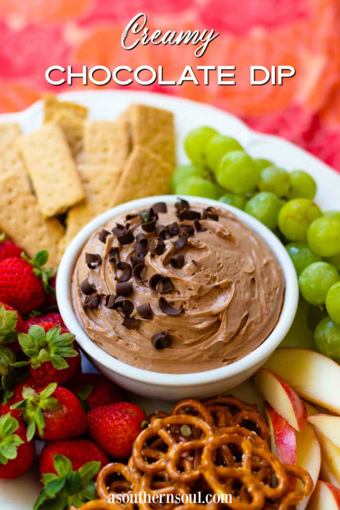 Creamy Chocolate Dip image created for Facebook