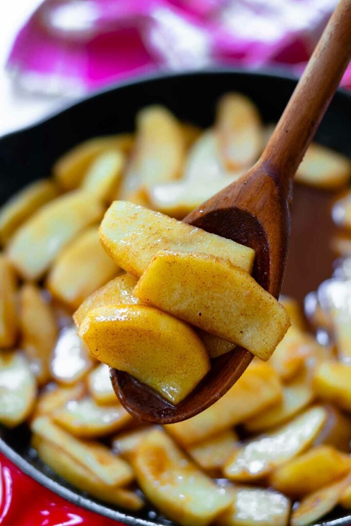 Skillet Cinnamon Apples are simple and great as a side dish, breakfast or dessert.