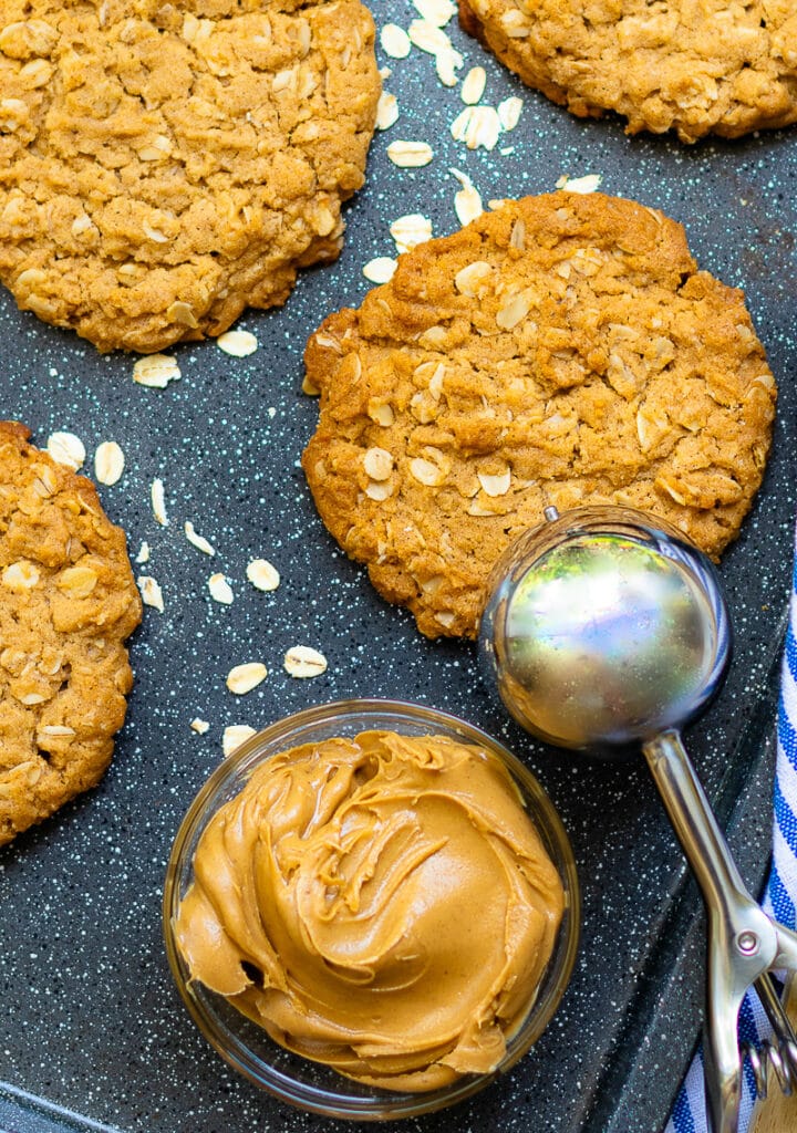 Peanut Butter Oatmeal Cookies made with real peanut butter and rolled oats are super easy to make!