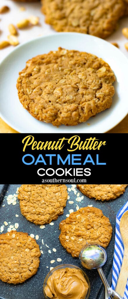 Peanut Butter Oatmenl Cookies Pinterest Pin are easy to make and totally delicious!