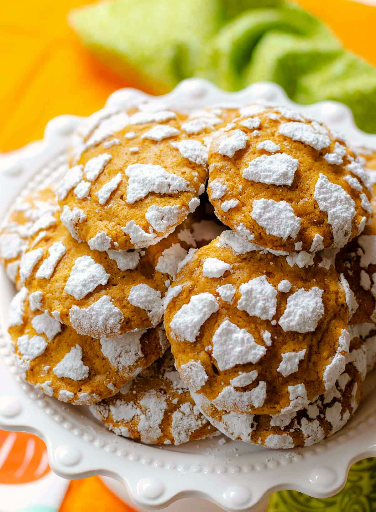 Pumpkin Crinkle Cookies made with simple ingredients are the best cookie for fall.