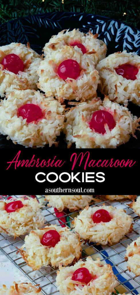 Ambrosia Macaroon Cookies 2 image pin for Pinterest