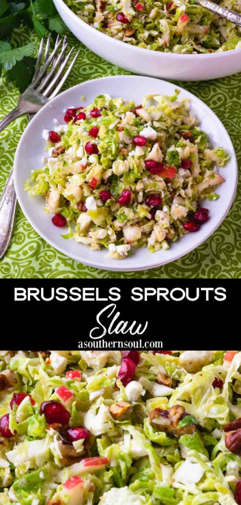 Brussels Sprouts Slaw 2 images for Pinterest.