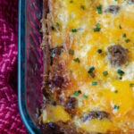 Overnight Sausage and Egg Breakfast Bake is a welcome treat in the morning.