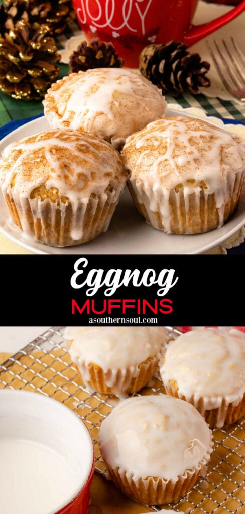 Eggnog Muffins 2 images for Pinterest Pin
