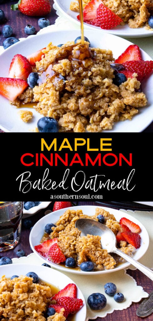 baked oatmeal Pin for Pinterest with 2 images